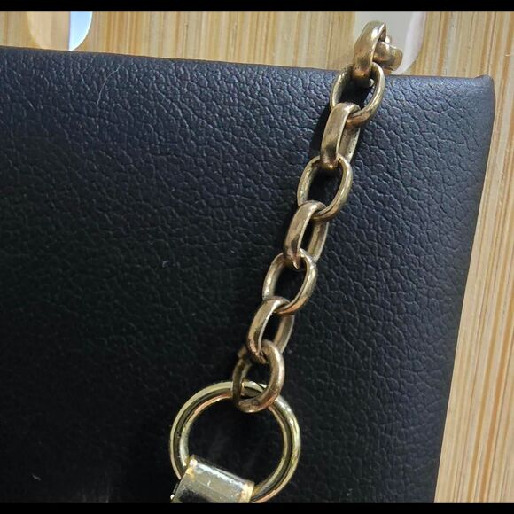 Gold and teal statemet necklace - Picture 5 of 5